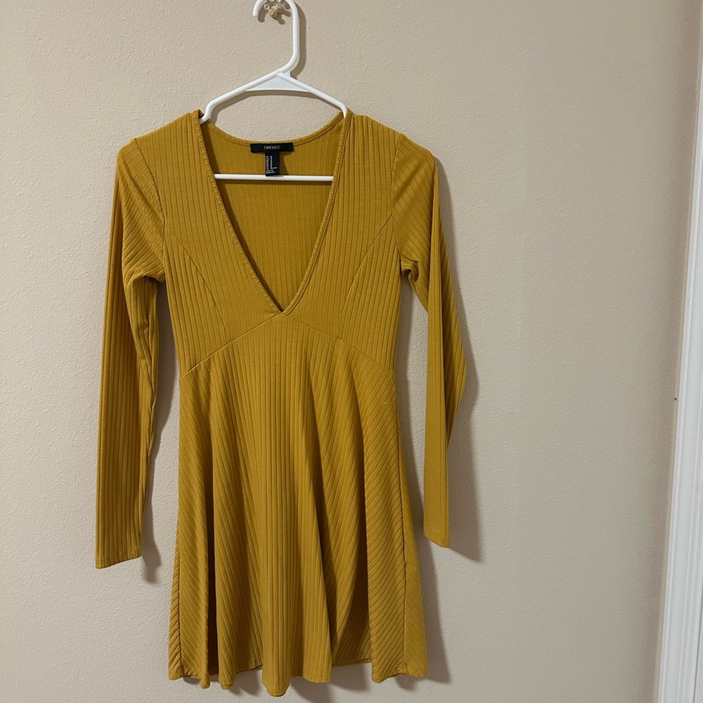 Mustard Yellow Long Sleeve Dress
